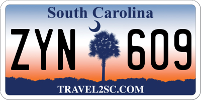 SC license plate ZYN609