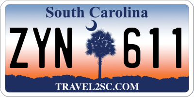 SC license plate ZYN611
