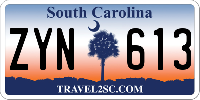 SC license plate ZYN613