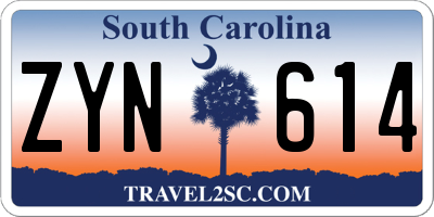 SC license plate ZYN614