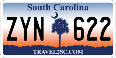 SC license plate ZYN622