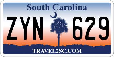 SC license plate ZYN629