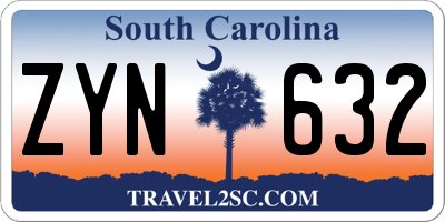SC license plate ZYN632