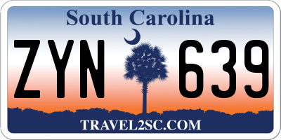 SC license plate ZYN639