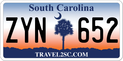 SC license plate ZYN652