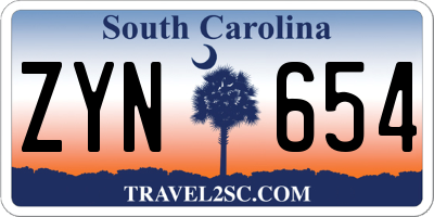 SC license plate ZYN654