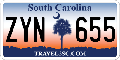 SC license plate ZYN655