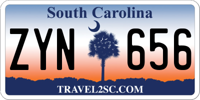 SC license plate ZYN656