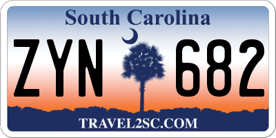 SC license plate ZYN682