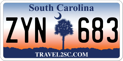 SC license plate ZYN683