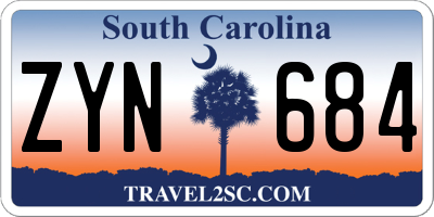 SC license plate ZYN684