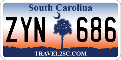 SC license plate ZYN686