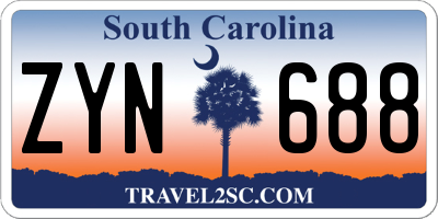 SC license plate ZYN688