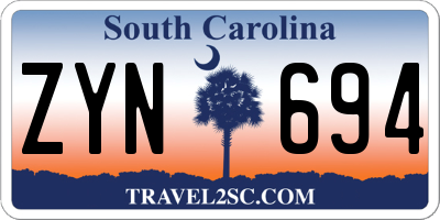 SC license plate ZYN694