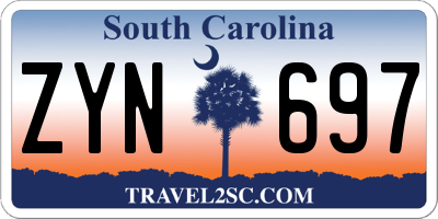 SC license plate ZYN697
