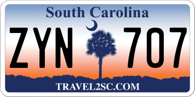 SC license plate ZYN707