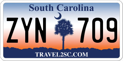 SC license plate ZYN709