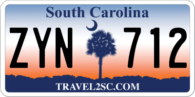 SC license plate ZYN712