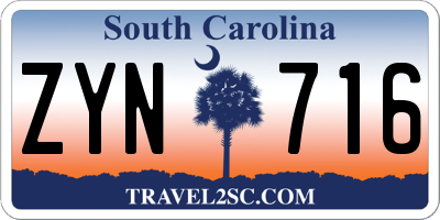 SC license plate ZYN716