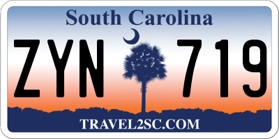 SC license plate ZYN719