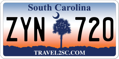 SC license plate ZYN720