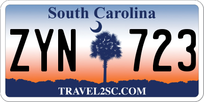 SC license plate ZYN723