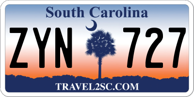 SC license plate ZYN727