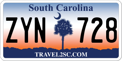 SC license plate ZYN728