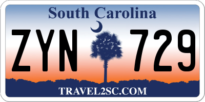 SC license plate ZYN729