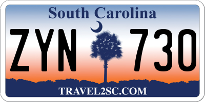 SC license plate ZYN730