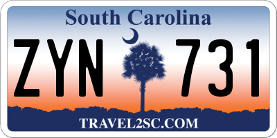 SC license plate ZYN731