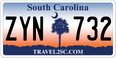 SC license plate ZYN732