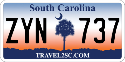 SC license plate ZYN737