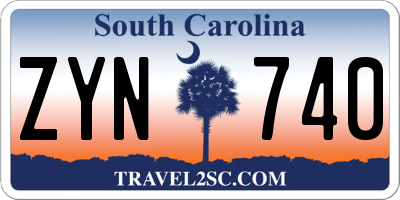 SC license plate ZYN740