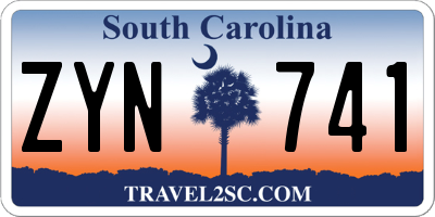 SC license plate ZYN741