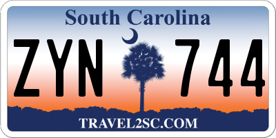 SC license plate ZYN744