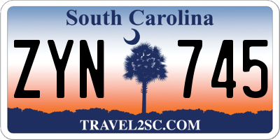 SC license plate ZYN745