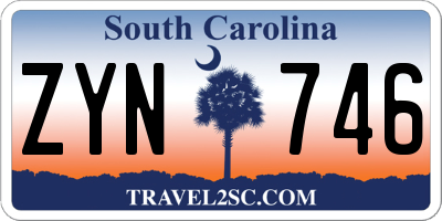 SC license plate ZYN746