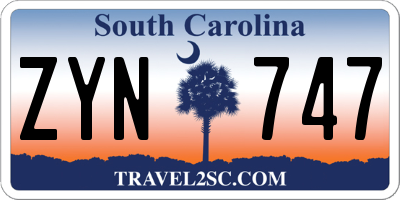 SC license plate ZYN747