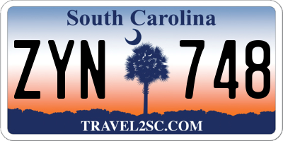 SC license plate ZYN748
