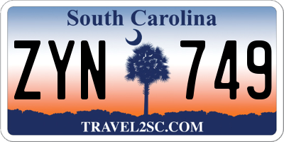 SC license plate ZYN749