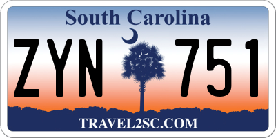SC license plate ZYN751