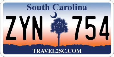 SC license plate ZYN754