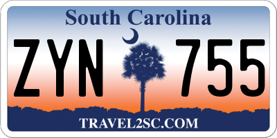 SC license plate ZYN755