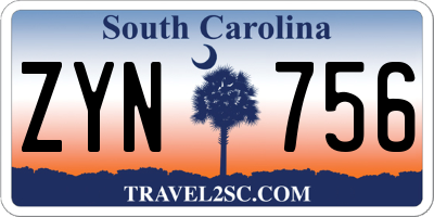 SC license plate ZYN756