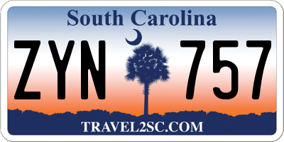 SC license plate ZYN757