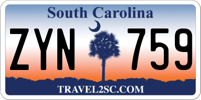 SC license plate ZYN759