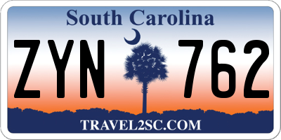 SC license plate ZYN762