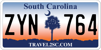 SC license plate ZYN764