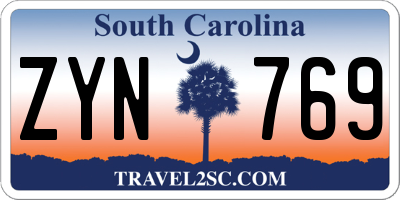 SC license plate ZYN769